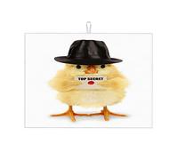 Cute Cool Chick Spy with Top Secret Envelope Funny Conceptual Image Picture Sink Mats for Stainless Steel Sink Microfiber Drying Mat Durable Large 18 X 24 Inch