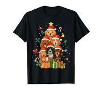Cute Coonhound Dog Pile Christmas Tree Xmas Hat T-Shirt