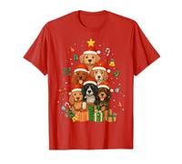 Cute Coonhound Dog Pile Christmas Tree Xmas Hat T-Shirt