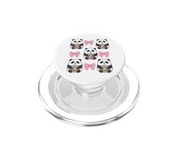 Cute Coquette Panda Pink Bows Drinking Boba Bubble Tea PopSockets PopGrip for MagSafe