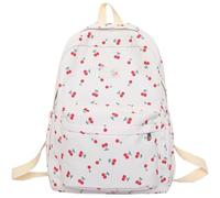 Cute Corduroy Backpack Cherry Multi Pockets Preppy Aesthetic Bag Casual Lightweight School Bag For Women Girls Back To College Transparent Backpack