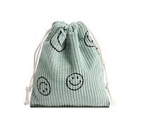 Cute Corduroy Change Coin Purse Small Pouch Bag Wallet by Coin Purses Pouches Coin Purse Pouch Change Purse With Zipper for Women, Pouch Green, Cute Corduroy Smile Change Coin Purse