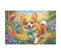 Cute Corgi 1000 PCS/75x50cm Jigsaw Puzzles Puzzles for Adults Teens Fun Family Game Team Building Stress Reducing Autumn Eco Friendly Cardboard 1000 PCS/75x50cm