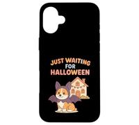 Cute Corgi Bat Waiting For Halloween Spooky Season Case for iPhone 16 Plus