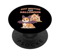 Cute Corgi Bat Waiting For Halloween Spooky Season PopSockets Adhesive PopGrip
