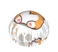 Cute Corgi Butt Bath Caps For Kids Hair Cap Reusable Shower Caps Soft And Elastic Shower Hair Cap For Long Hair Short Hair Curly Hair