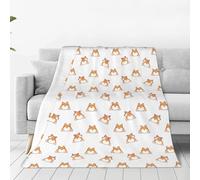 Cute Corgi Butt Soft Warm Flannel Blankets For Sofa Couch Bed,Cozy Lightweight Fleece Throw Blanket For Living Room Office All Season,60"X50"