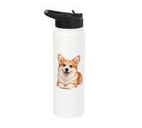 Cute Corgi Dog - Adorable Smiling Corgi Stainless Steel Insulated Water Bottle