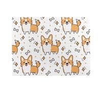 Cute Corgi Dog And Bone Pattern,500 Pieces Puzzles for Adults-Wooden Jigsaw Puzzle for Adults Elderly