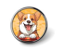 Cute Corgi Dog Backpack Pin Cute Brooch Decoration Brooches for Women Mens Lapel Pins for Suits Fashion Button Badges for Hat Backpacks Purses Jackets Shirt Suit Lapels-Circular