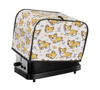 Cute Corgi Dog Bones Pattern Toaster Cover 4 Slice Toaster Cover, Dust Cover Kitchen Small Appliance Cover