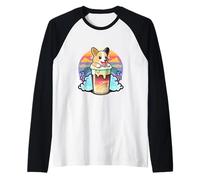 Cute Corgi Dog Bubble Tea Kawaii Boba Drink Lover Raglan Baseball Tee