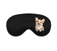 Cute Corgi Dog Comfortable Sleep Eye Mask Soft Covers for Sleeping with Adjustable Strap