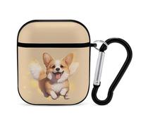 Cute Corgi Dog Earphone Case Cover Compatible with AirPods 1&2 Shockproof Bluetooth Headset Case Black-style