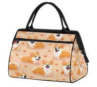 Cute Corgi Dog Gym Bag for Men Women, Welsh Dogs Travel Sports Duffel Bags Waterproof Weekend Overnight Bag Lightweight Carry On Luggage Tote