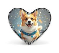 Cute Corgi Dog Illustration Lapel Pin Heart Brooches And Pins - Metal Badge for Shirts, Jackets, Hats | Durable Fashion Accessory & Gift for Men, Women, Events, Cartoon Corgi Dog, Love form