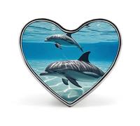 Cute Corgi Dog Illustration Lapel Pin Heart Brooches And Pins - Metal Badge for Shirts, Jackets, Hats | Durable Fashion Accessory & Gift for Men, Women, Events, Dolphins, Love form