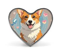 Cute Corgi Dog Illustration Lapel Pin Heart Brooches And Pins - Metal Badge for Shirts, Jackets, Hats | Durable Fashion Accessory & Gift for Men, Women, Events, Cute corgi dog illustration, Love form