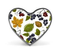 Cute Corgi Dog Illustration Lapel Pin Heart Brooches And Pins - Metal Badge for Shirts, Jackets, Hats | Durable Fashion Accessory & Gift for Men, Women, Events, Leaves and Berries, Love form