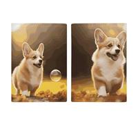 Cute Corgi Dog Passport Holder, ID Card Protector Case Passport Holder with Slot Passports Travel Wallet Document Cover for Women And Men