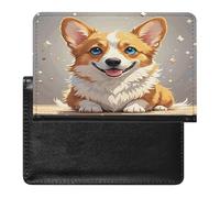 Cute Corgi Dog Passport Holder Passport Cover Protector Essentials with Credit Card Slots for Women Men