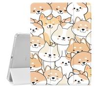 Cute Corgi Dog Printed Case for iPad 9th/8th/7th Generation 10.2 Inch (2021/2020/2019 Release) Protective Case for Girls Boys,Pencil Holder & Clear Soft TPU Back & Trifold Cover for Women