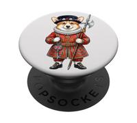 Cute Corgi Dog Tower of London Guardian Great Britain England PopSockets Adhesive PopGrip