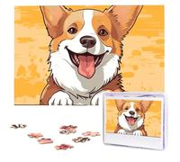 Cute Corgi Dog Wooden Puzzles 1000 Pieces Personalized Jigsaw Puzzle For Adults Interesting Custom Photo Puzzles Gift For Holiday Birthday Wedding Anniversay