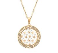 Cute Corgi Dogs And Bones Women's Necklaces Round Long Alloy Pendant Necklace Minimalist Tiny Jewelry Gift Golden-style