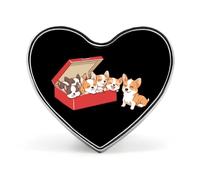 Cute Corgi Dogs Nuggets Heart-shaped Brooch Pins Metal Badge Lapel Pin Jacket Hat Bag Accessories