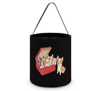 Cute Corgi Dogs Nuggets Large Easter Basket Candy Bags Canva Tote Bag Portable Hallowee Bucket