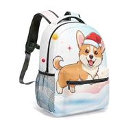 Cute Corgi Floral All Over Print Rucksack 16 Inch Kids Backpack for Primary & Secondary Students Playful Cartoon Dog Patterned School Bag (13)