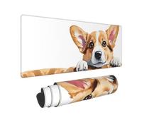 Cute Corgi Gaming Mousepad Large Waterproof Non-Slip Desk Mat for Home Office Work Computer, Keyboard Pad Work from Home Essentials - 80x30cm