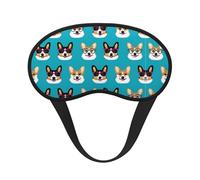 Cute Corgi Glasses and Mustaches Print Sleep Eye Mask Light Blocking Soft and Comfortable Night Eye Blinder for Women Men for Sleeping Travel Night Shift