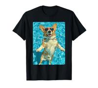 Cute Corgi in Sunglasses Cool Dog Swimming Summer Vibes T-Shirt