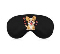 Cute Corgi Love Sleep Mask BlockLight Sleeping Eye Mask Comfortable Night Sleeping Mask Ultralight Travel Eye Cover for Women Men