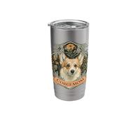 Cute Corgi Mom Vintage William Morris Style Stainless Steel Insulated Tumbler