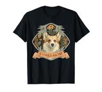 Cute Corgi Mom Vintage William Morris Style T-Shirt