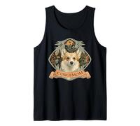 Cute Corgi Mom Vintage William Morris Style Tank Top