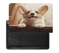 Cute Corgi Passport Holder with Card Slots Portable Passport Cover Compact Waterproof Passports Protector