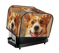 Cute Corgi Print 4-Slice Toaster Cover Kitchen Appliance Washable Countertop Protector Accessory