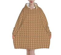 Cute Corgi Print Adults Cozy Oversized Blanket Hoodie Soft Warm Wearable Winter Xmas Blankets