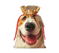 Cute Corgi Print Eco-Friendly Gift Drawstring Bag Holiday Present Pouches Party Favors Goodie Bags