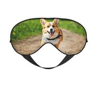 Cute corgi print eye mask, soft and breathable, suitable for nap, travel and night sleep