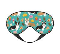 Cute corgi print eye mask, soft and breathable, suitable for nap, travel and night sleep