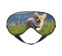 Cute Corgi Print Functionality Outdoor Travel Eye Mask Breathable Camping Meditation Yoga Friendly
