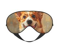 Cute Corgi Print Outdoor Travel Stylish Eye Mask Adjustable Sleep Camping Meditation Relaxation