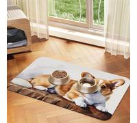 Cute Corgi Print Pet Absorbent Leather Tablecloth Perfect for Dogs, Cats, and Other Pets
