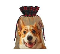 Cute Corgi Print Reusable Gift Drawstring Eco-Friendly Bags Holiday Wedding Party Favors Pouches