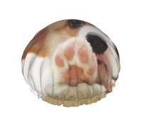 Cute Corgi Print Shower Essentials Bonnet For Women, Large Washable Elastic Band Bath Hair Wrap Shower Cap